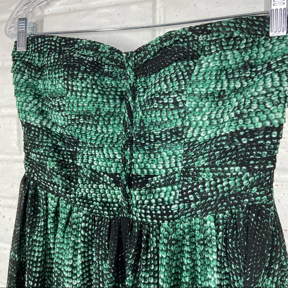 MOULINETTE SOEURS Green patterned Strapless Maxi Dress with Flutter Skirt - Picture 12 of 15